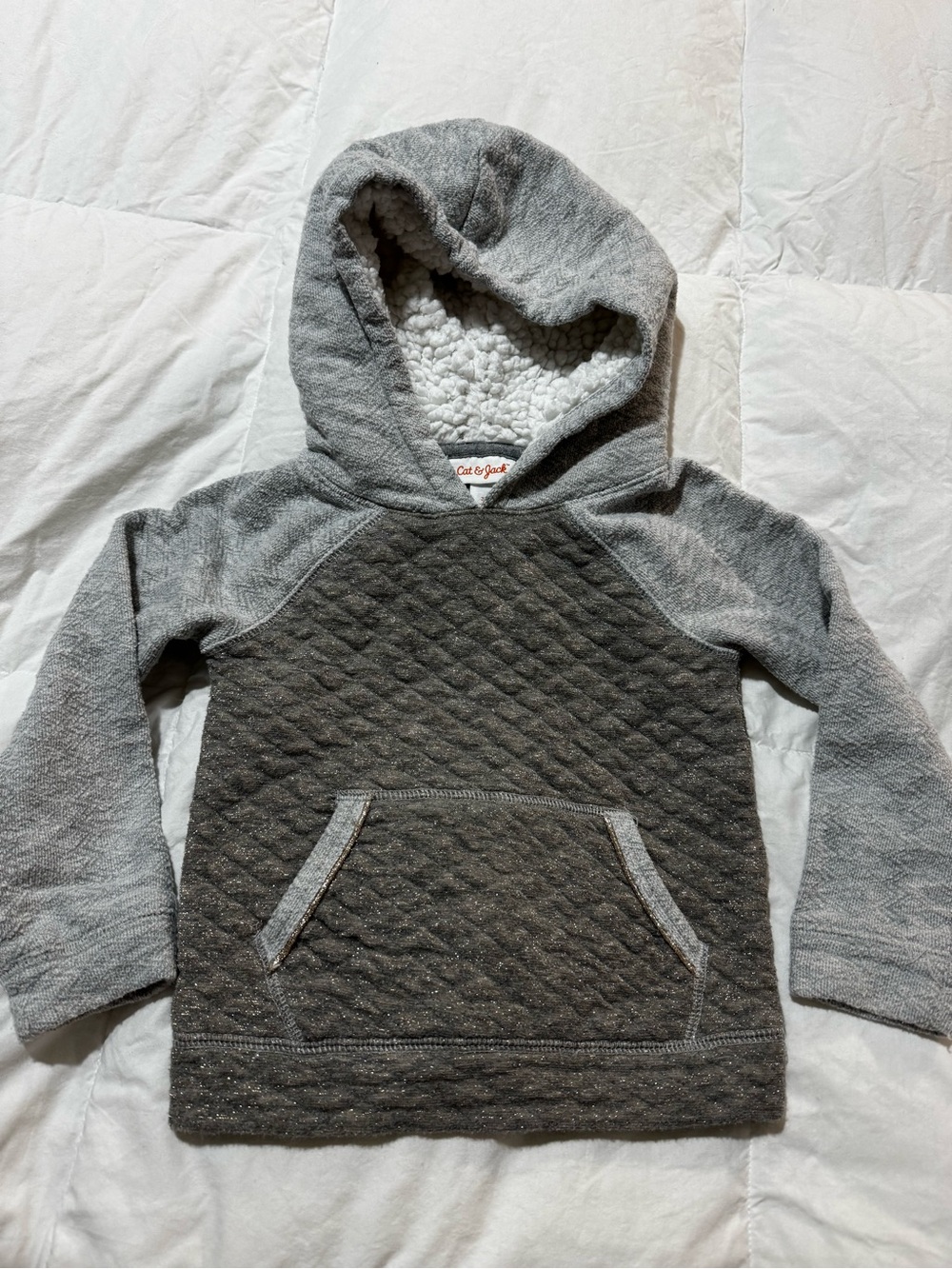Cat & Jack Gray Quilted Sherpa Hoodie for Kids